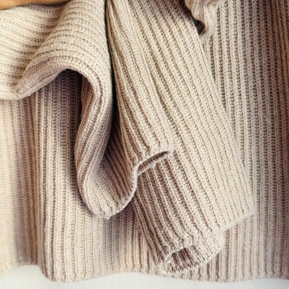 Pact V-Neck Cable Knit Sweater Organic Cotton Wool Size S Beige Sustainable - Picture 8 of 14